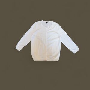 NWT Talbots White Cardigan Sweater, Large